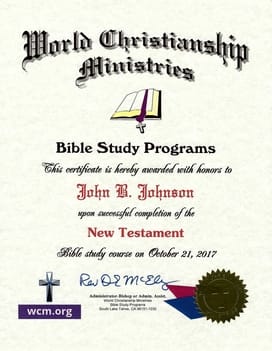 wcm bible study completion certificate